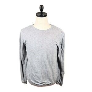 Five Four Mens Gray Cotton Long Sleeve Knit Sweater Orange Trim Size M